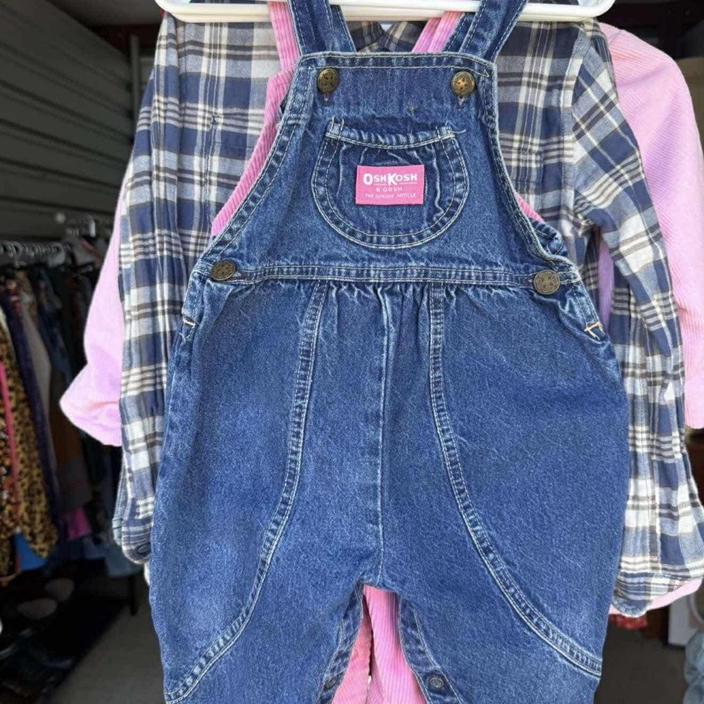 Vintage OshKosh B'gosh Blue Denim Overalls for 18 m